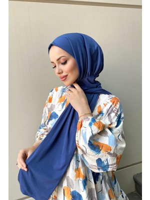 Sayra Shawl Kadın Indigo Sandy Kumaş Hazır Şal