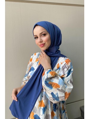 Sayra Shawl Kadın Indigo Sandy Kumaş Hazır Şal