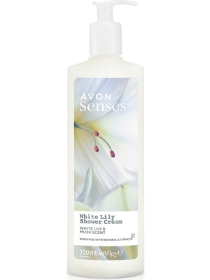 Avon Senses White Lily  Beyaz Zambak Kokulu Duş Jeli 720 ml Doğal Özlerle Zenginleştirilmiş Etkili Bakım