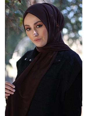 Sayra Shawl Kahverengi Ithal Sandy Kumaş Çıtçıtlı Hazır Şal SYR006