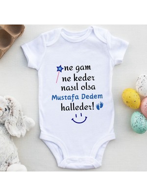 Asilcom Ne Gam Ne Keder Nasıl Olsa Halleder Yazılı Erkek Bebek Zıbın