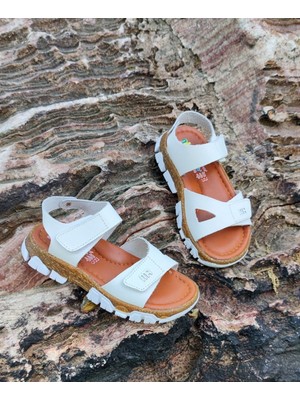 Papuccum Ortopedi Unisex Çocuk  Deri Tam Ortopedik Yumuşak Sandalet
