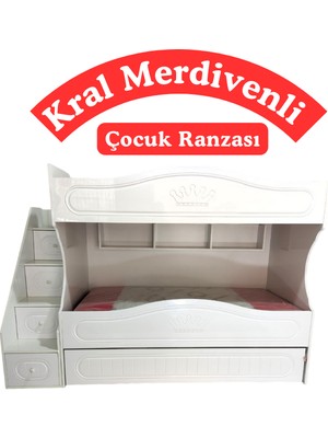 Mürsel Kral Merdivenli Çocuk Ranzası