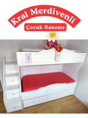 Mürsel Kral Merdivenli Çocuk Ranzası