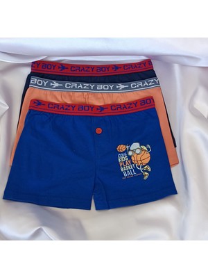 Tutku 3'lü Erkek Çocuk Boxer Elastan Baskılı - 0253
