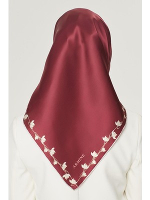 Armine İpek Eşarp Nostalji - 8553-92 Bordo Twill