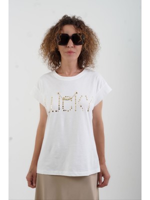 Zelish My Sister Gold Lucky Baskılı Aksesuar Detaylı Tshirt