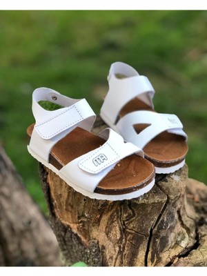 Papuccum Ortopedi Unisex Çocuk Lacivert Deri Ortopedik Sandalet