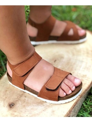 Papuccum Ortopedi Unisex Çocuk Lacivert Deri Ortopedik Sandalet
