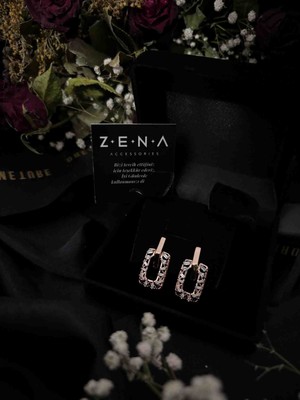 by zena aksesuar Zena Accessories Zirkon Geçmeli Küpe