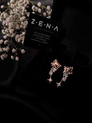 by zena aksesuar Zena Accessories Taşlı Yıldız Küpe