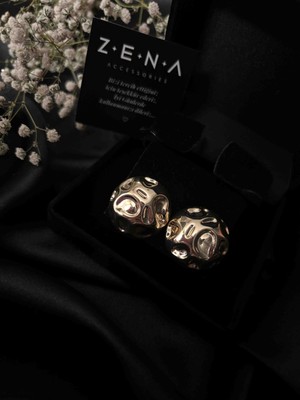 Zena Accessories Audra Model Altın Paslanmaz Çelik Küpe