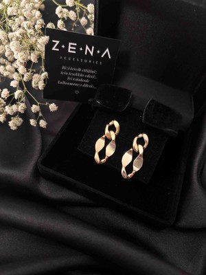 by zena aksesuar Zena Accessories Charme Altın Çelik Küpe