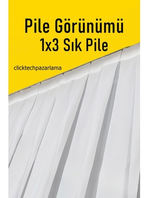 Madame Dower Silk Beyaz Ipek Tül Perde 1x3 Sık Pile - Extra Gramajlı - Kırışmaz Ütü Gerektirmez