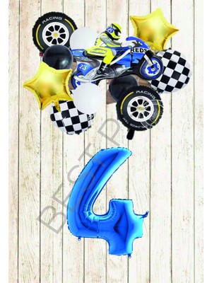 Best Parti Motorsiklet Mavi Temalı Doğum Günü Seti Yaş-4