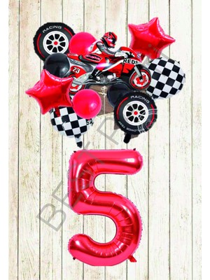 Best Parti Motorsiklet Kırmızı Temalı Doğum Günü Seti Yaş-5
