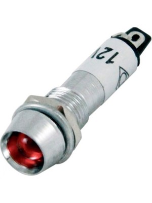 Robo Dünya Sinyal Lambası Ledli Metal 8mm 12V Kırmızı