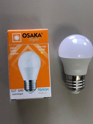 Osaka 5 Adet Osaka 7W=50W=540 Lümen E 14 Top Ampül 3000K Sarı 45MMX75MM