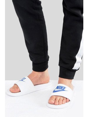 Nike Futura Benassi Slide White-Blue Unisex Beyaz-Mavi Terlik Tek Bantlı