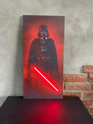 Neonite 'darth Vader' Işıklı ve Uv'li Neon LED Dekoratif Duvar Yazısı Tabelası (27X55CM)