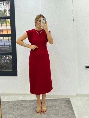 Defy Moda Kadın Bisiklet Yakat-Kolmidi Boy Elbise