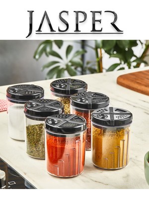 Jasper JPR-0115 6 Adet 300 ml Çok Amaçlı Baharat Seti Baharatlık