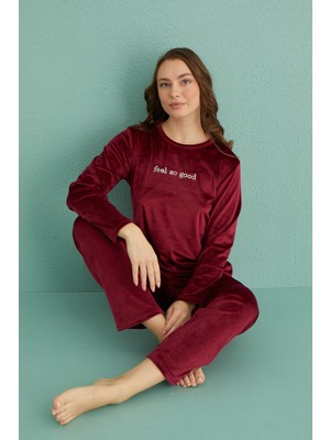 Mihra 13166-7 Kadın Kışlık Kadife Pijama Takımı