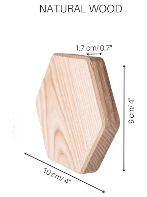 Redwood Ahşap Altıgen Duvar Sanatı Dekor Geometrik Petek