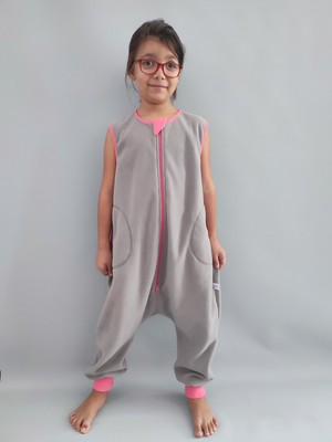 Pamuk Pazen Kışlık Kolsuz Micro Polar Bebek Çocuk Uyku Tulumu 18-22 Derece