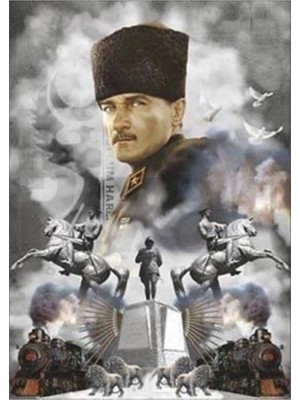 Atatürk PixArt Sanat Elmas Mozaik Tablo Diamond Türkiye 42*60