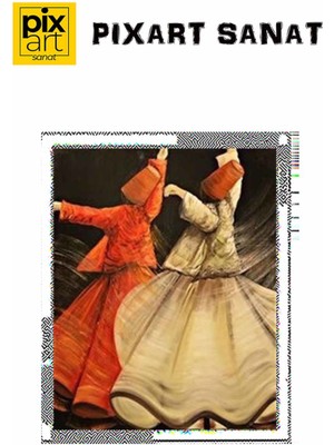 Semazenler  Pixart Sanat  Elmas Mozaik Tablo Diamond Türkiye 43*56