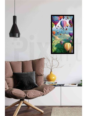 Pix Art Sanat Uçan Balon Manzarası Pixart  Sanat Elmas Mozaik Tablo Diamond Türkiye  30 x 56 cm