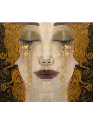 Gustav Klimt Altın Ağlayan Kadın  PixArt Sanat Elmas Mozaik Tablo Diamond Türkiye 56*51