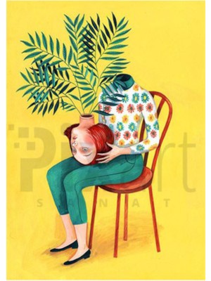 PixArt Kafamda Saksi 40 x 60 Elmas Mozaik Tablo