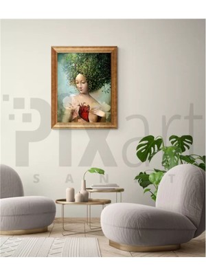 PixArt Kalbi Disarida Kadin 45 x 60 Elmas Mozaik Tablo