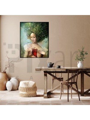 PixArt Kalbi Disarida Kadin 45 x 60 Elmas Mozaik Tablo