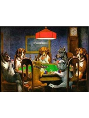 Poker Oynayan Köpekler PixArt Sanat  Elmas Mozaik Tablo Diamond Türkiye 85*60