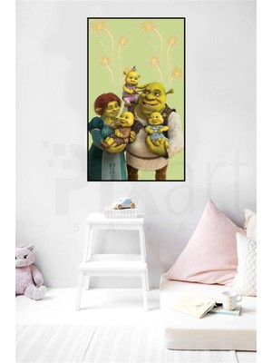 Shrek ve Ailesi PixArt Sanat Elmas Mozaik Tablo Diamond Türkiye 40*60