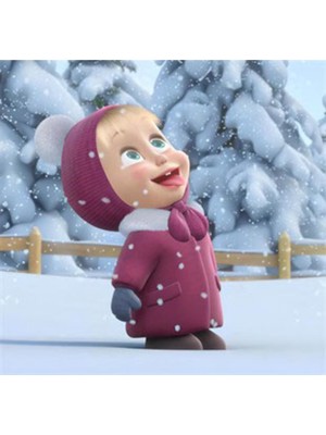 Kış Günü ve Maşa  PixArt Sanat Elmas Mozaik Tablo Diamond Türkiye 50*38