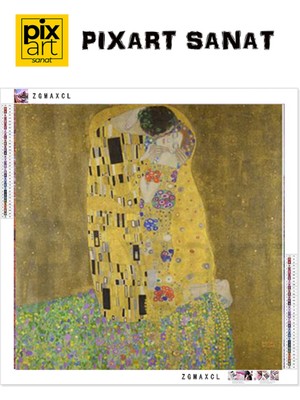 Gustav Klimt Öpücük  PixArt Sanat Elmas Mozaik Tablo Diamond Türkiye 48*51