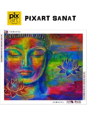 Pix Art Sanat Renkli Buda Pixart Sanat Elmas Mozaik Tablo Diamond Türkiye 61 x 51 cm