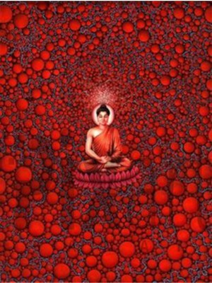 Pix Art Sanat Kırmızı Buda Pixart Sanat Elmas Mozaik Tablo Diamond Türkiye 48 x 66 cm