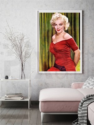 PixArt Kirmizi Elbiseli Marilyn Monroe 40 x 60 Elmas Mozaik Tablo