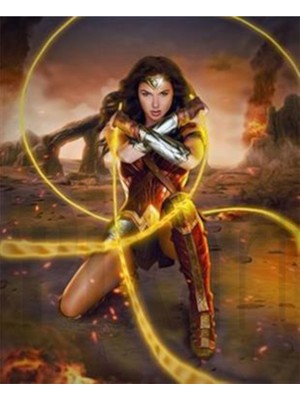 Pix Art Sanat Wonder Woman Pixart Sanat Elmas Mozaik Tablo Diamond Türkiye   48 x 60 cm