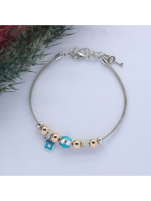 Canka Sonsuzluk- Yonca (Infinity-Clever) Figürlü 925 Ayar Gümüş Charm Bileklik