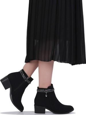 M.P. Mp 242-2226ZN Siyah Kadın 6cm Topuklu Bot