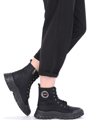 M.P. Mp 242-2239ZN Kadın Kışlık Düz Postal Bot Ayakkabı