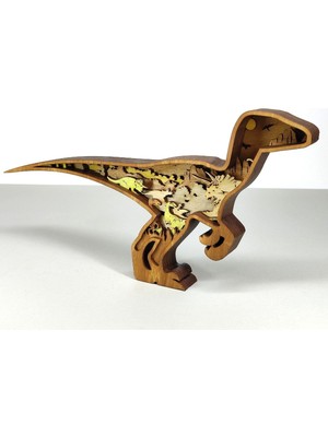 Wood-X Ahşap Mdf Çok Katmanlı Dinozor Psittacosaurus Dekoratif Obje
