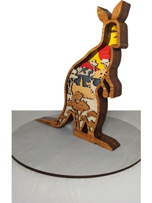 Wood-X Ahşap Mdf Çok Katmanlı Kanguru Dekoratif Obje