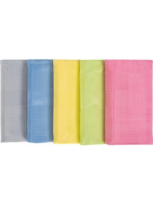 5'li Mikrofiber Temizlik Bezi 42X70 cm Polyamid Cam Mutfak Ayna Tv Masa Musluk Fırın Temizleme Bezi